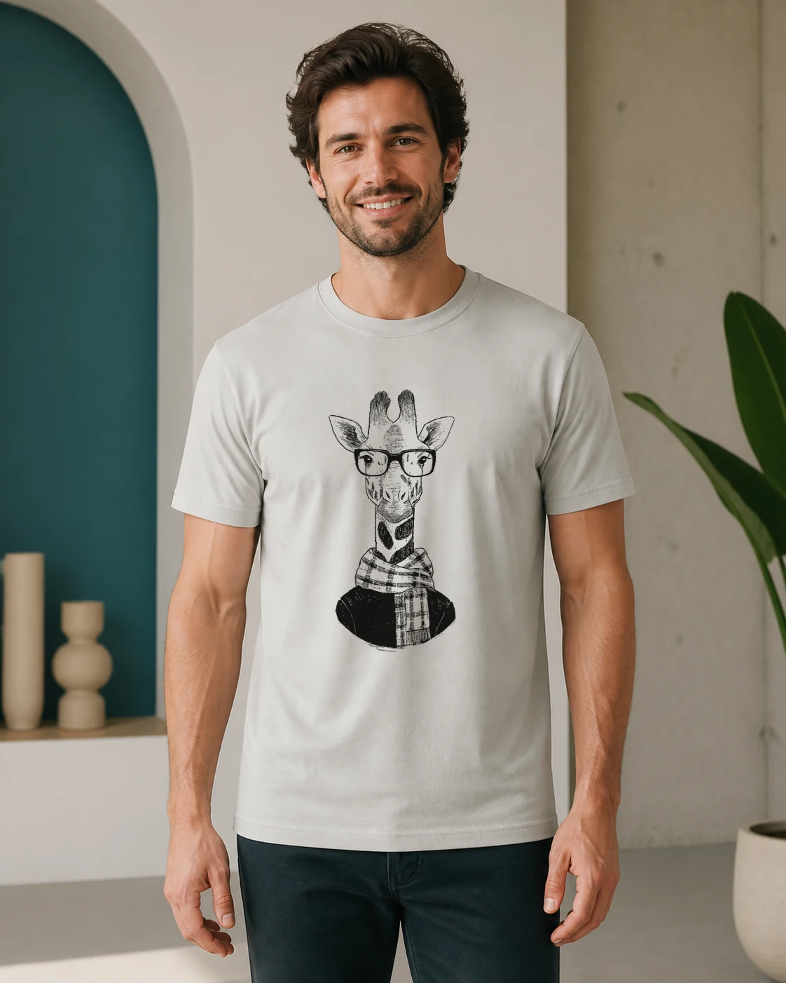 Giraffe realistisch auf einem Kleidungsstück