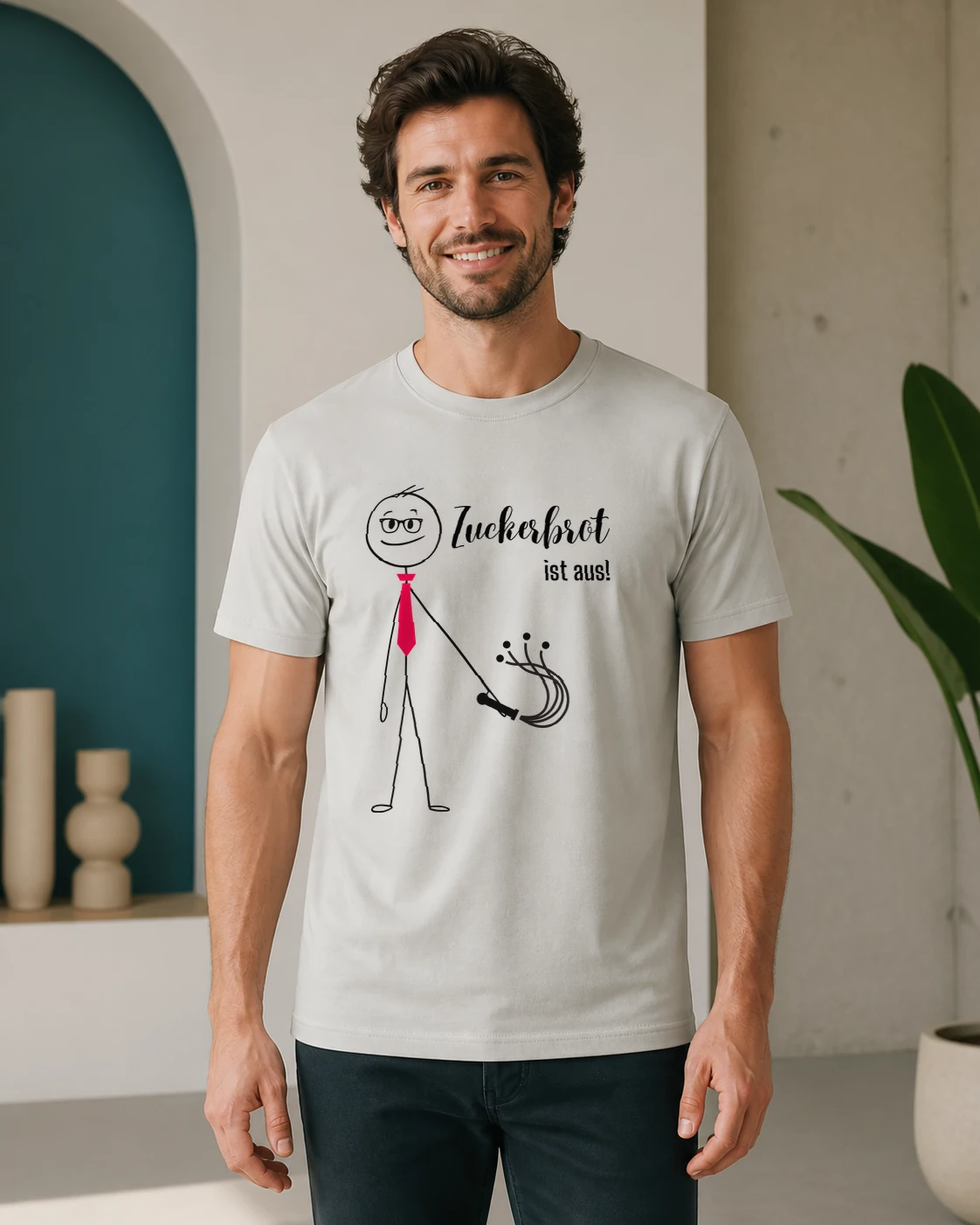 Zuckerbrot und Peitsche realistisch auf einem Kleidungsstück